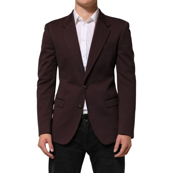 Dolce & Gabbana Maroon Cotton 2 Buttons Suit Jacket Men's Blazer